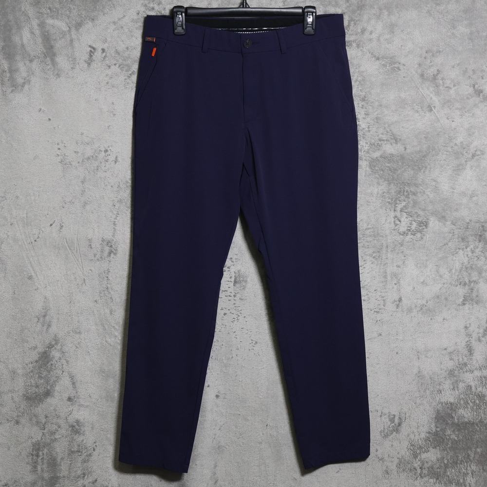 KJUS Iver Pants Mens 33x29 Navy Blue Tailored Fit Golf Trousers Preppy Stretch